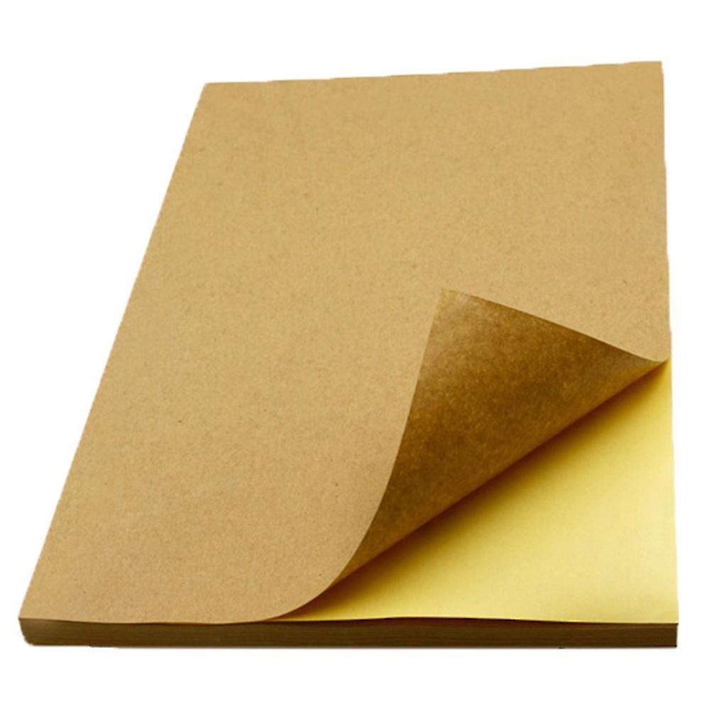 50 Sheet A4 Brown Kraft Sticker Paper Sheet Self Adhesive Label Inkjet Printer A4Brown Kraft Sticker Paper Sheet