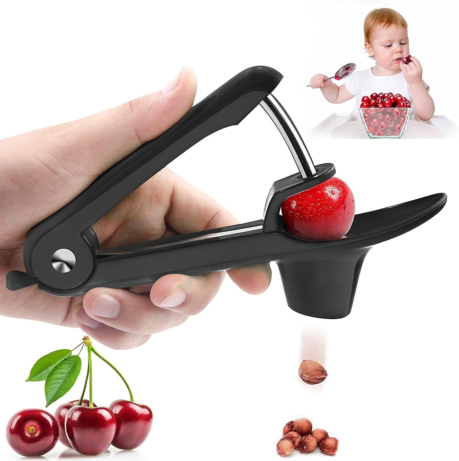 Cherry Pitter,Cherry Seed Remover Olives Pitter Tool, Cherries Corer Pitter Tool with Space-Saving Lock Design,Multi-Function Fruit Pit Remover for M