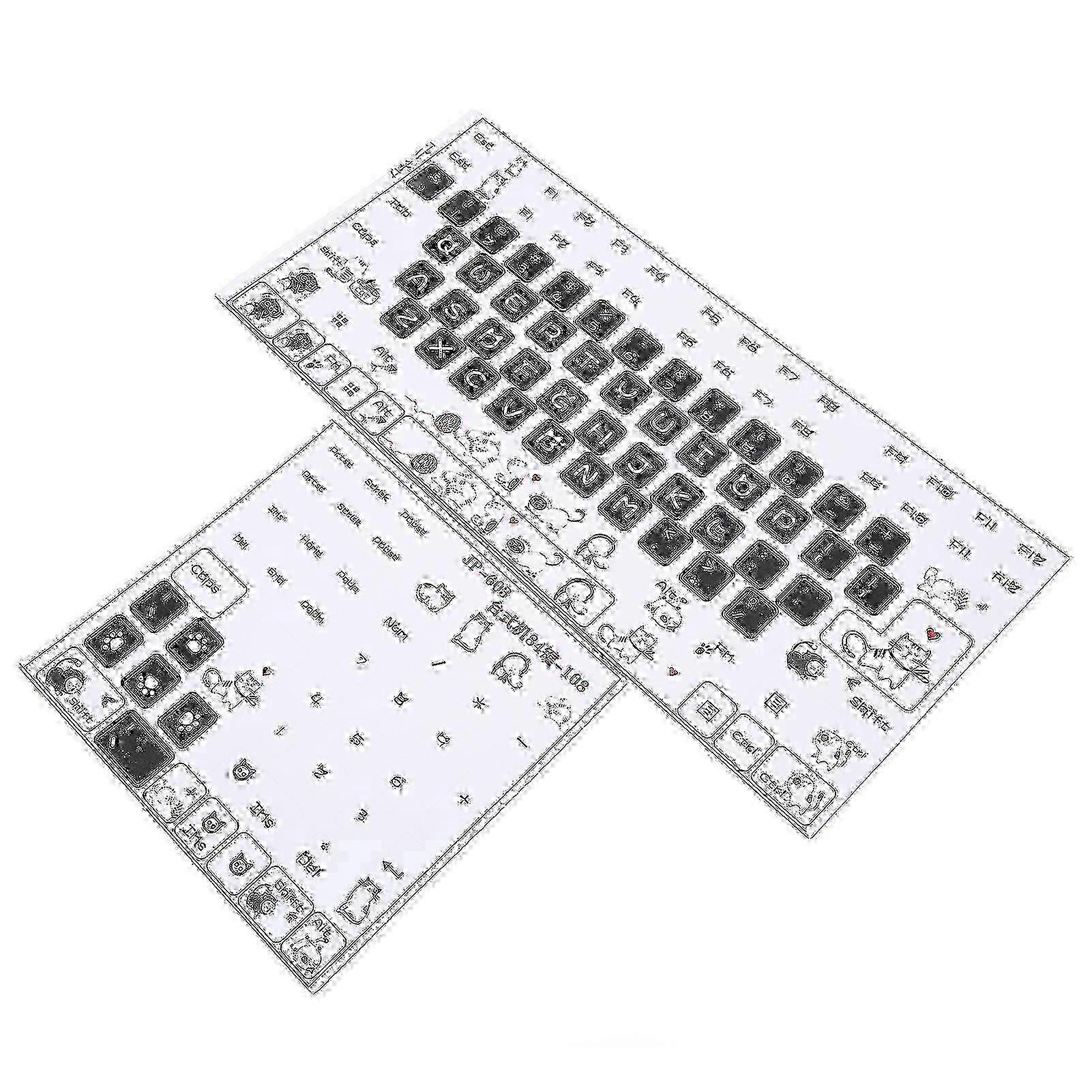 Keyboard Stickers PVC Clear Frosted Pattern Decorative DIY Cute Style Keycaps Stickers for General Desktop Computer