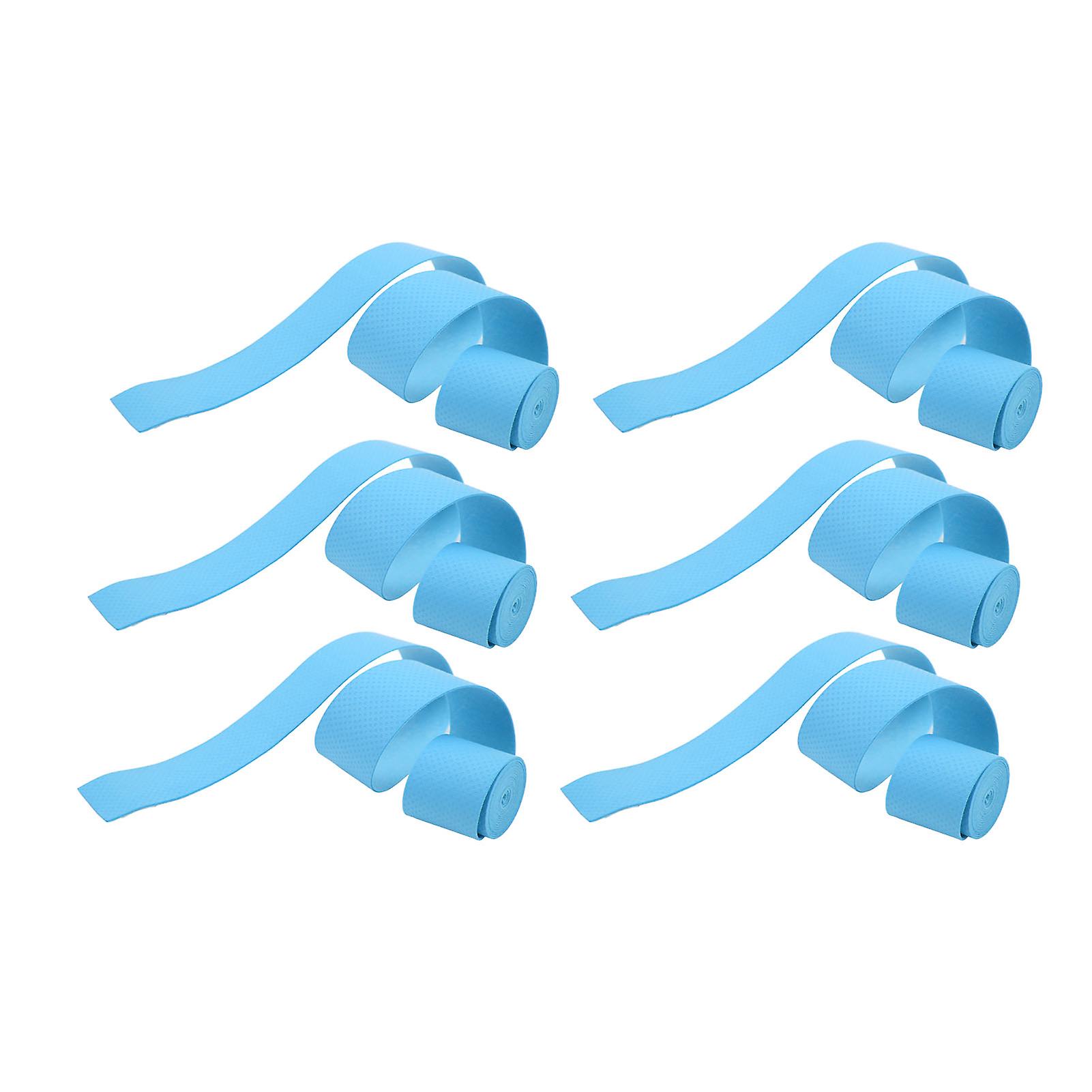 6Pcs Tennis Racket Grip Tape PU Frosted Anti Skid Sweat Absorption Badminton Racket Tape Tennis Racket Tape Blue