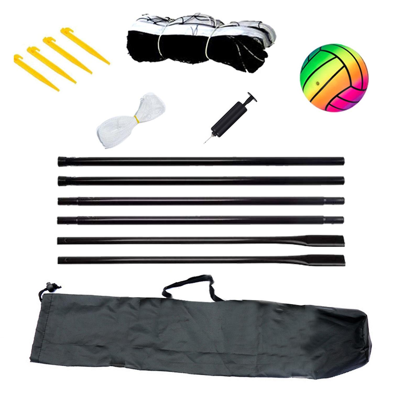 Beach Volleyball Net Football Net Badminton Net with Stand Package Bag for Backyard Outdoor Portable