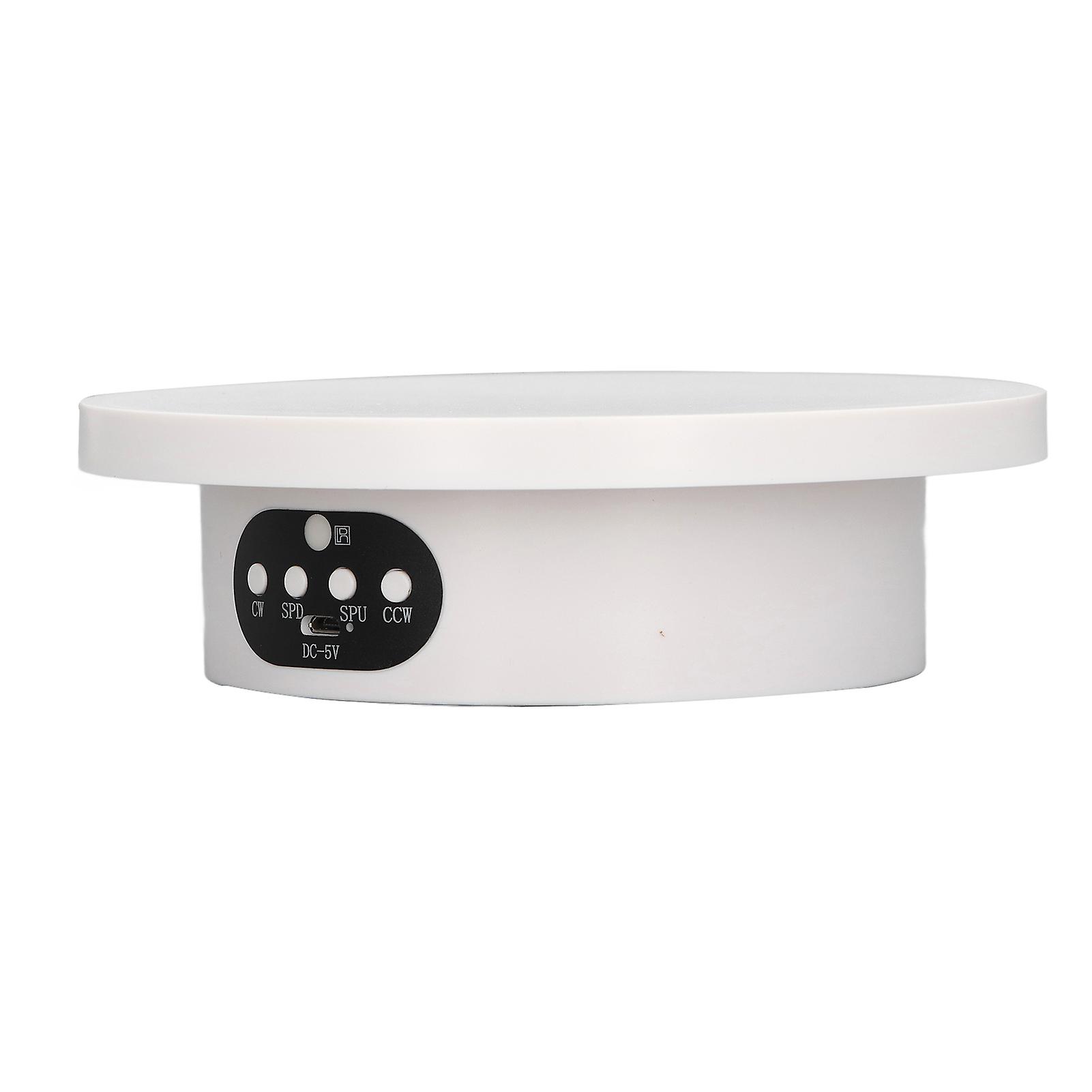 Rotating Display Stand 16cm White Remote Control Low Noise Electric 360 Degree Turntable Display Stand 