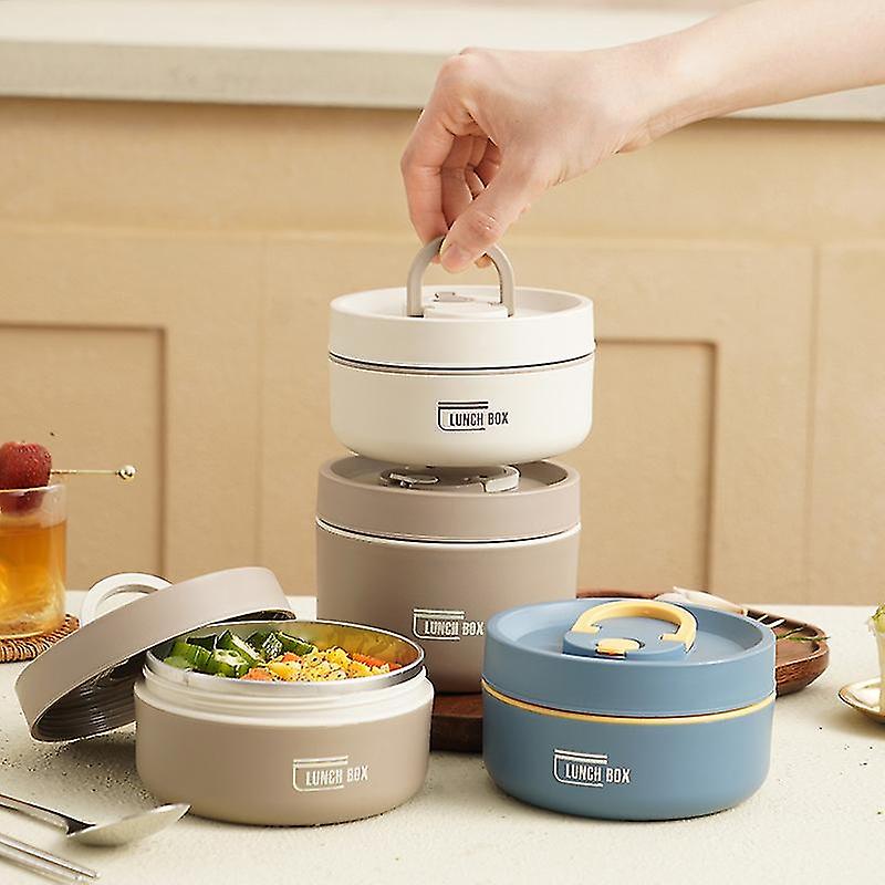 Insulated Lunch Box With Lid, Leak-Proof Lunch Box With Folding Handle, Dishwasher Safe, Suitable Fo