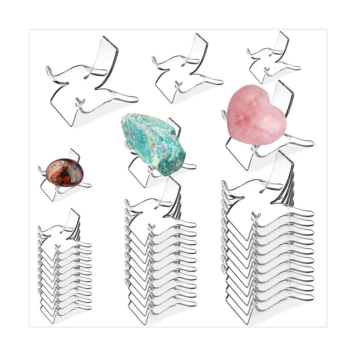 36 Pcs 3 Sizes Stand,clear Display Easel Stands Pedestal For Crystal Geodes Rock Mineral Agate