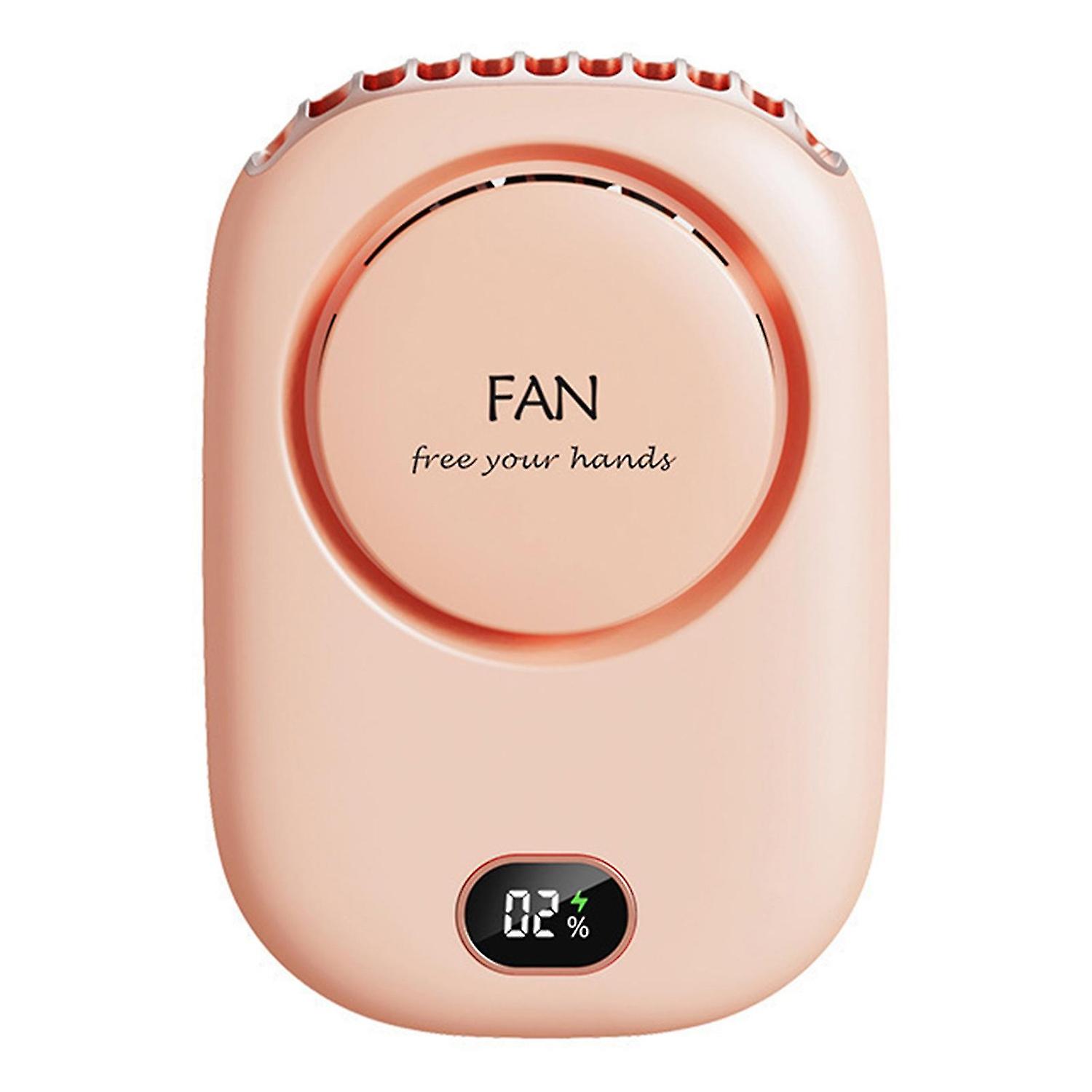 Portable Usb Halterneck Fan Silent Digital Display Leafless Desktop Hanging Waist Lazy Small Fan