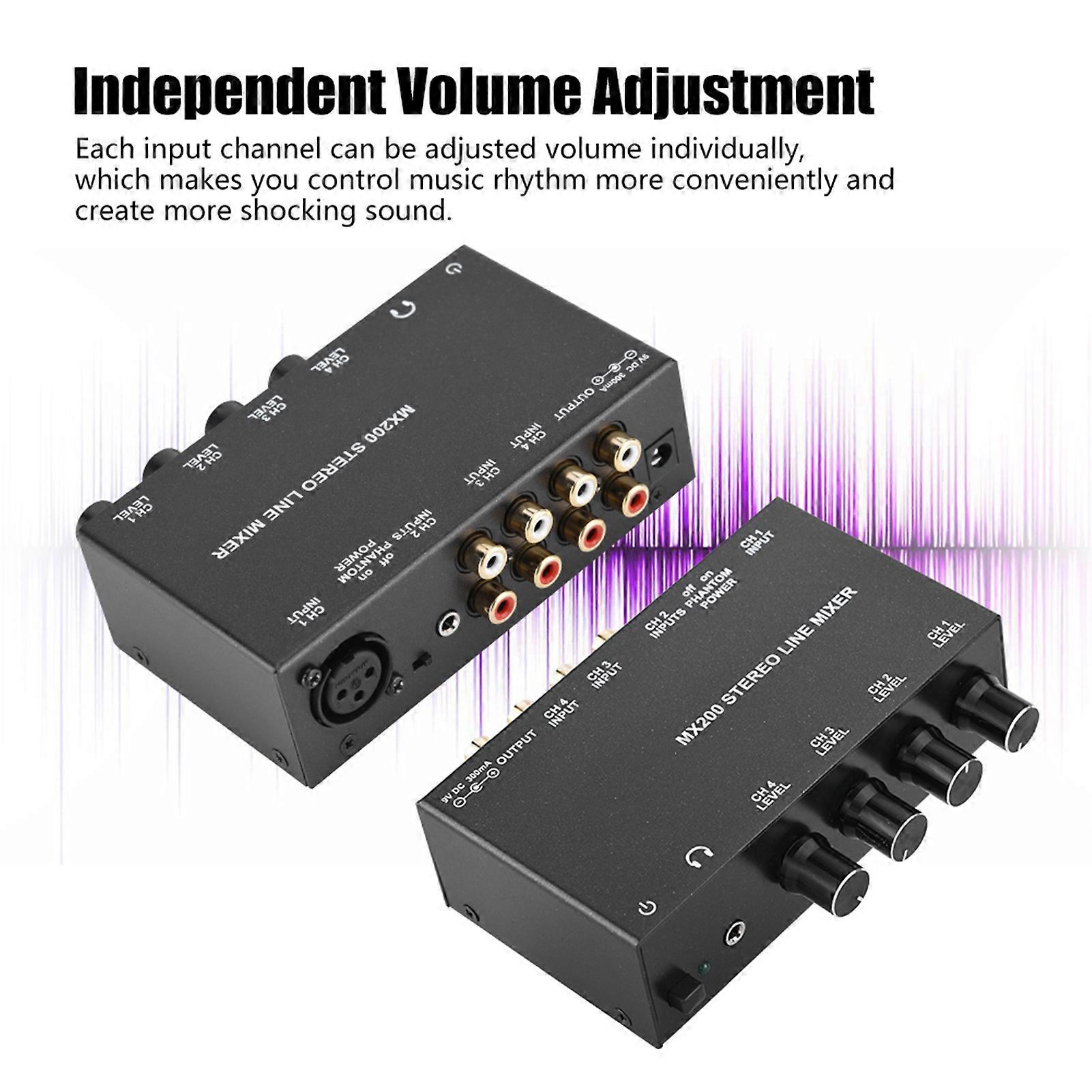 Noise Cancelling Mini Karaoke Mixer 3 RCA Input 1 RCA Output