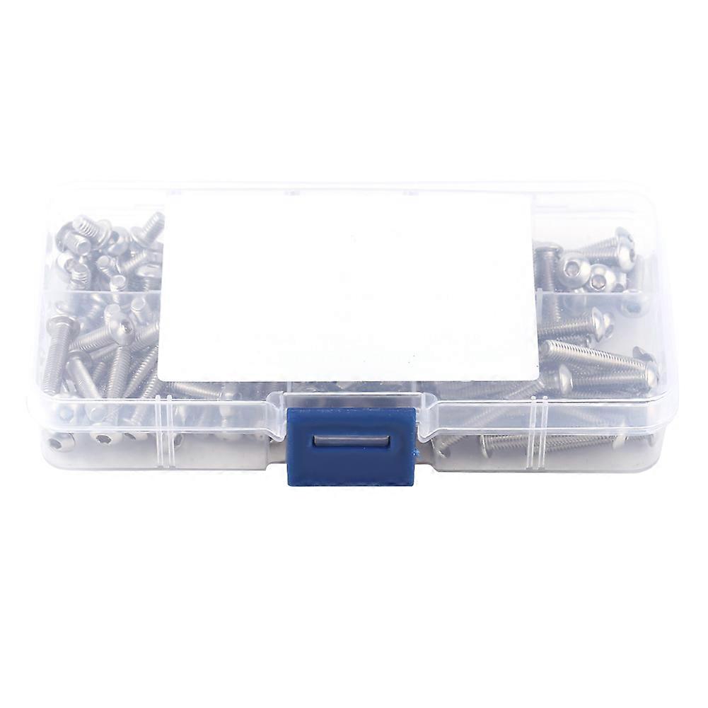 170pcs M4 Stainless Steel SS304 Hex Socket Button Head Screws Bolts and Nuts Assorted Set