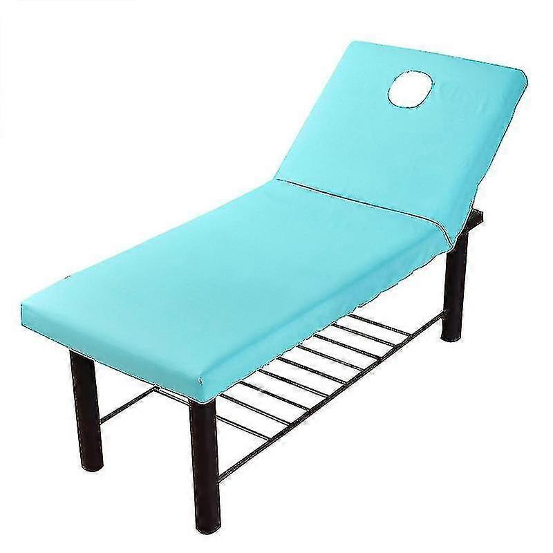 Drap-housse élastique pour table de massage, housse complète avec bande en caoutchouc, pour traitement spa, avec trou pour respirer le visage