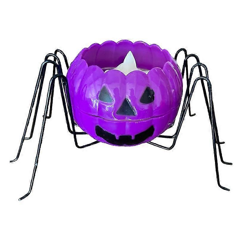 2pcs Eye-catching Candle Holder Spider Shape Iron Halloween Themed Candle Container for Home