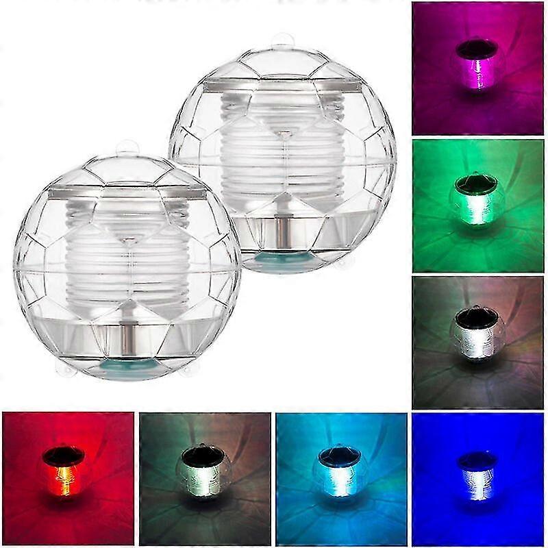 2pcs Solar Waterproof Pool Lights Floating Night Light with Color Changing