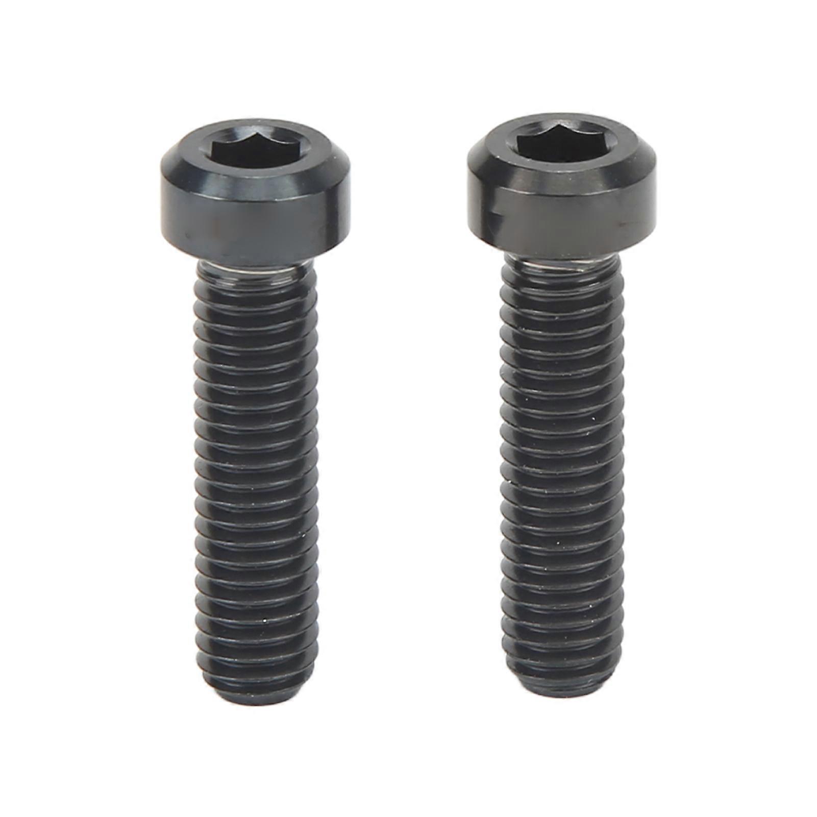 2Pcs M6 23.5mm Bicycle Stem Screws Titanium Alloy Antioxidant Rustproof Secure Fixing Black