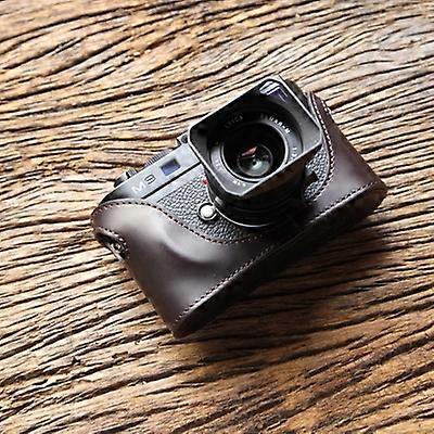 كاميرا صور يدوية لحقيبة جلد البقر الجلود صندوق الجسم القضية ل Leica M8 M9 M9p Me واقية الأكمام قاعدة شل