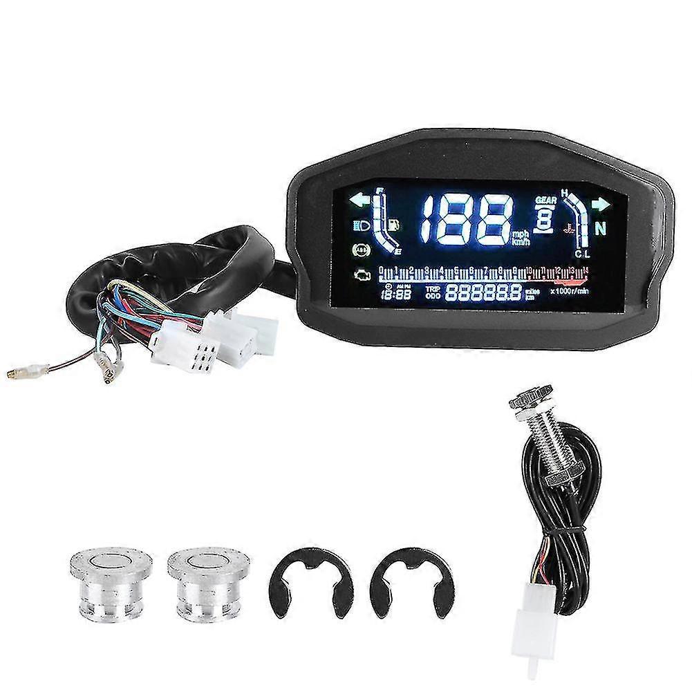Dc 8-12v motorcycle lcd speedometer universal digital odometer for 1/2/4 cylinder