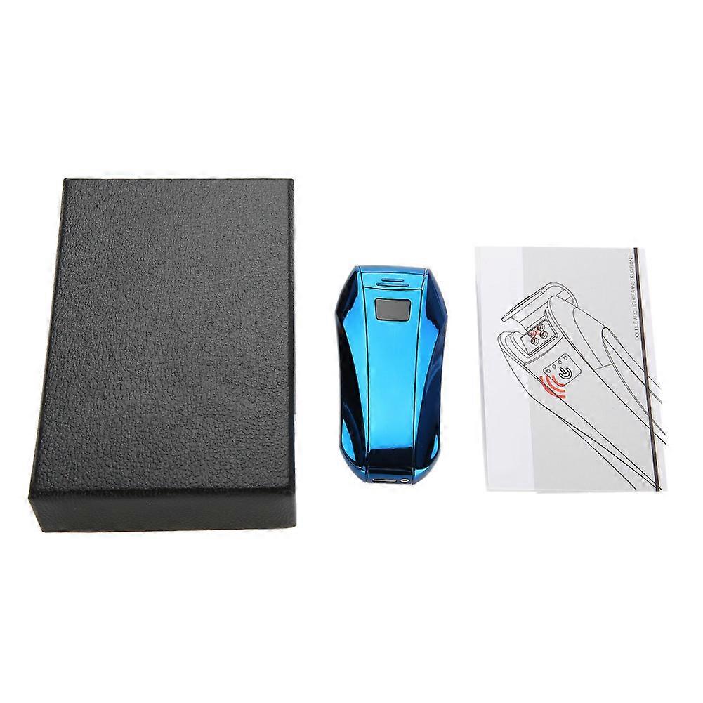 USB Rechargeable Windproof Cigarette Lighter Fingerprint Sensor Type Power Display Blue