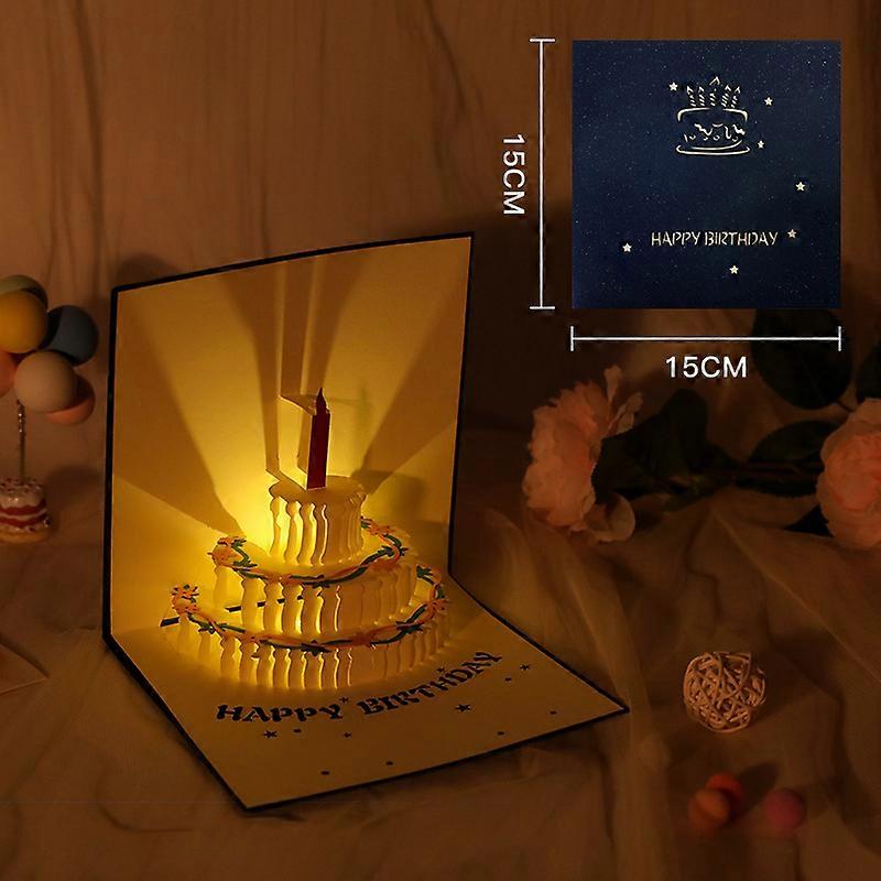 Birthday Card With Music And Lights, 3d Pop-up Card With Envelope
