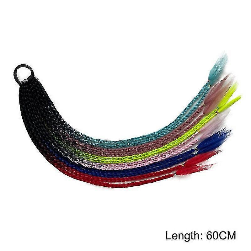Jianghuo 60 Cm Gradiente de Cor de Cabelo Sujo Trançado Rabo de Cavalo 12 Pçs / Pacote Colorido Elástico Faixa de Cabelo Elástico Acessórios para o Cabelo Peruca Headband
