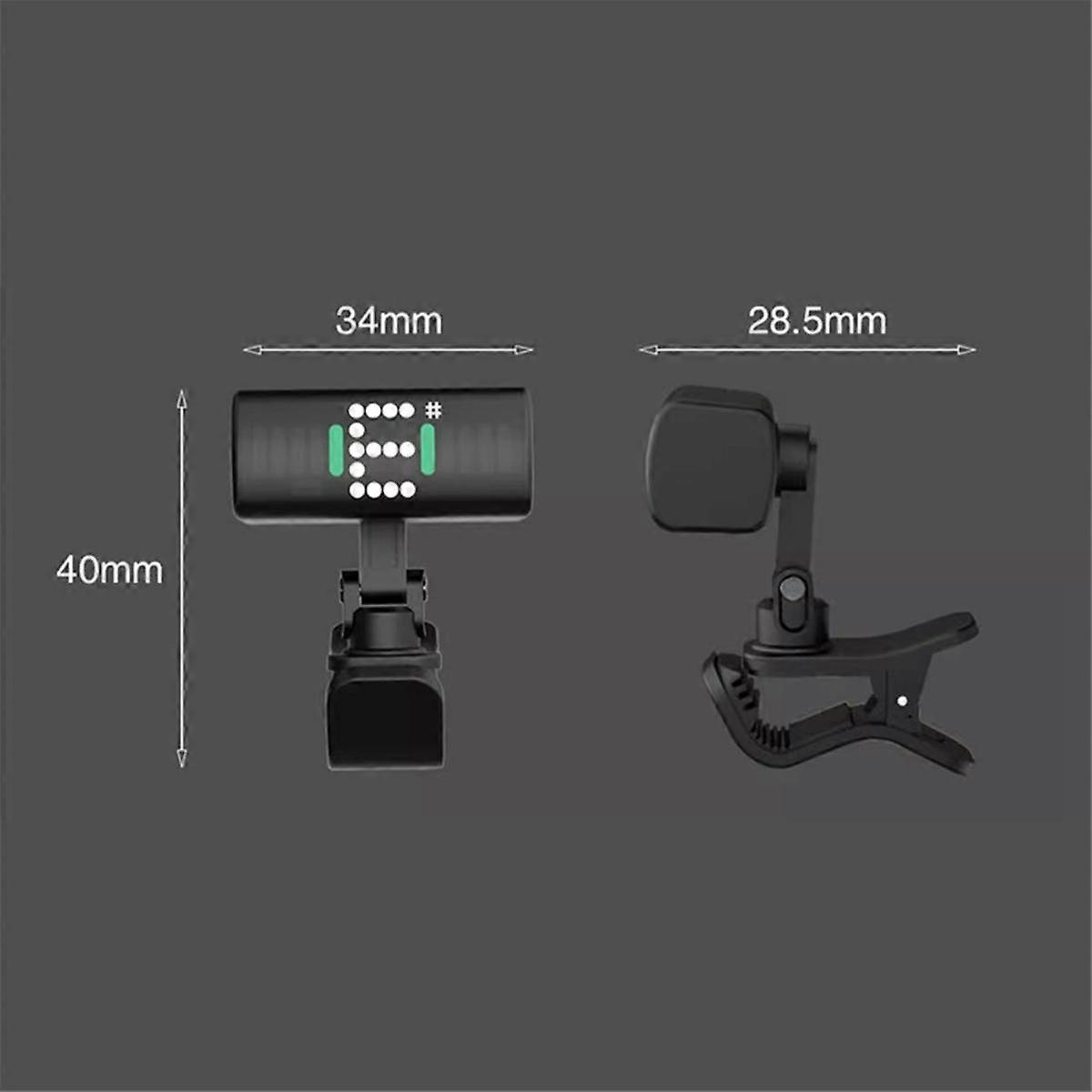 Clip on Guitar Tuner with LED Display Multifunction Clip on Tuner Professional for Guitar Violin and Stringed Instruments