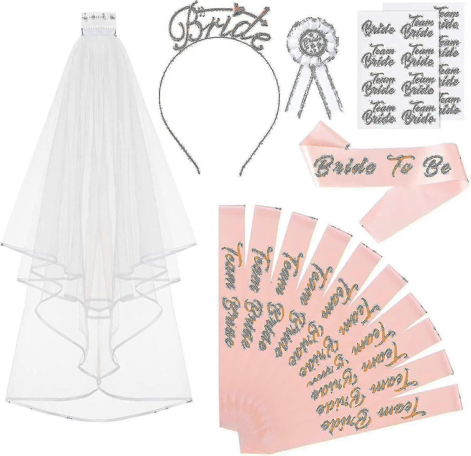 30pcs Bachelorette Party Set Rose Gold Group Set For