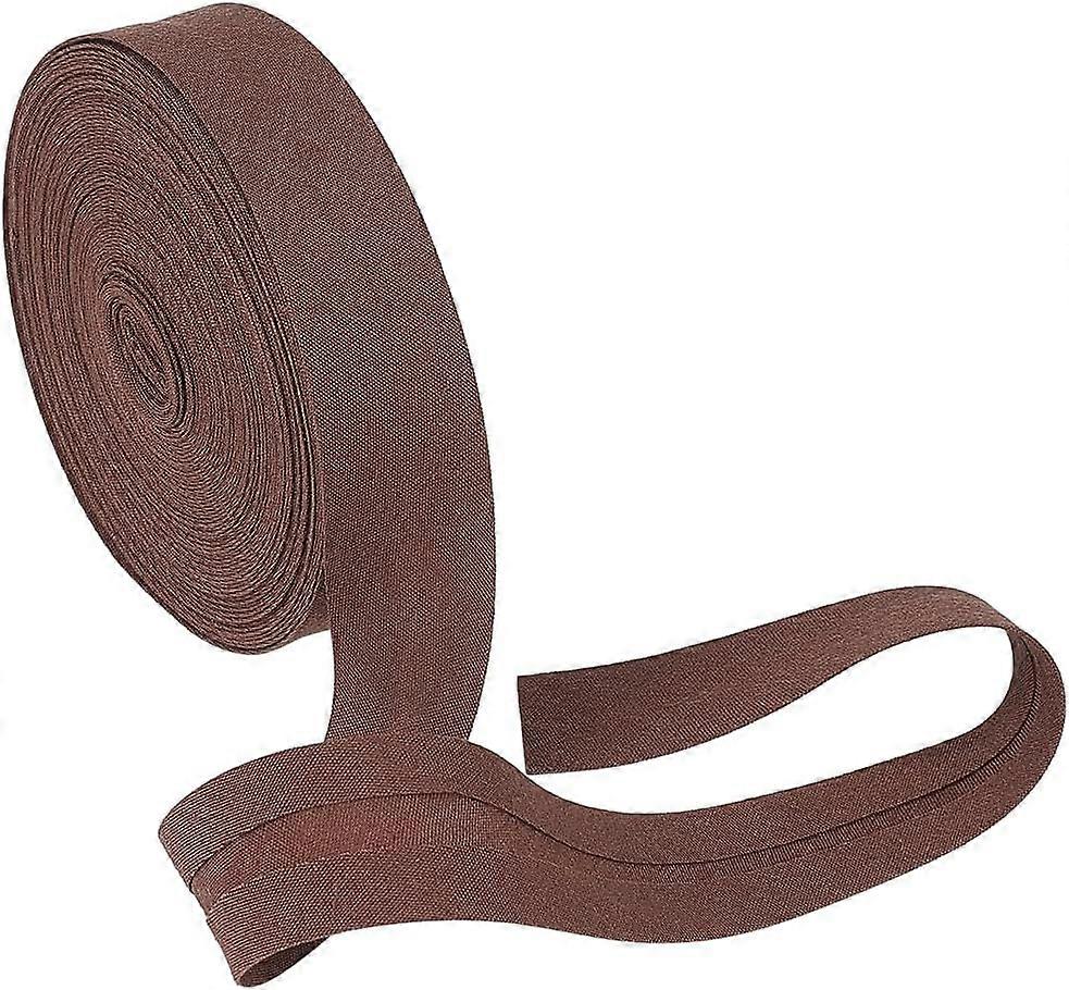 10.9 Yards Single Fold Bias Tape 3/4 inch(18mm) Wide Coconut Brown Polycotton Bias Binding Tape Hemming Ribbon for DIY Garment Sewing Seaming Piping Q