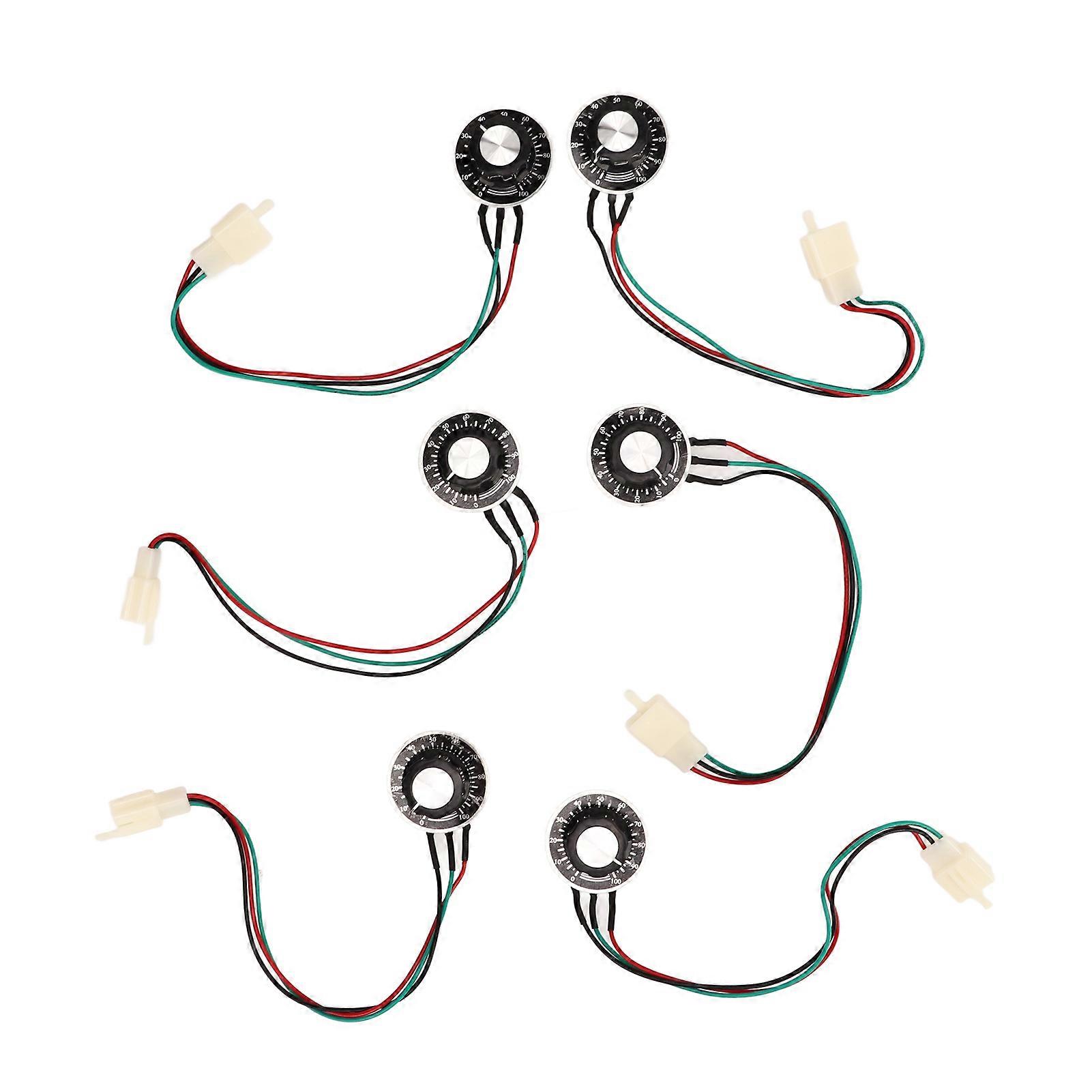 6pcs Linear Taper Rotary Potentiometer Linear Taper Adjustable With Fixed Speed Knob