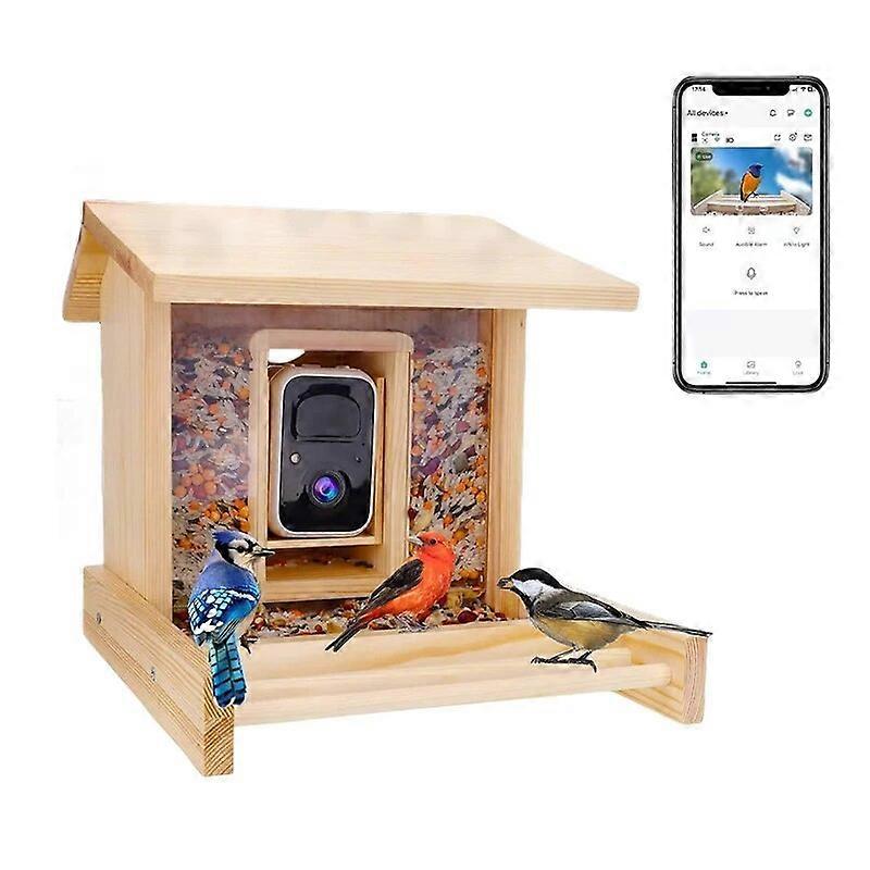 AI Intelligent Recognition Wild Birds Feeders for Outdoors App Control Smart Bird Watcher Bird Feeder with Camera