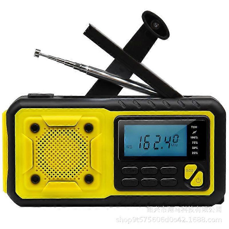 Bärbar nöd Solar Hand-vevradio Am / FM Noaa DSP Sos med 4000mah batteri Power Bank ficklampa Läs Sy-376 Solar Radio