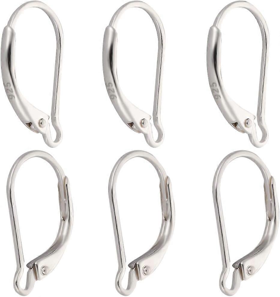1Box 8Pcs Leverback Earring Findings 925 Sterling Silver Clasp Earring Hooks Dangle Ear Wire Findings with 1.8mm Hole