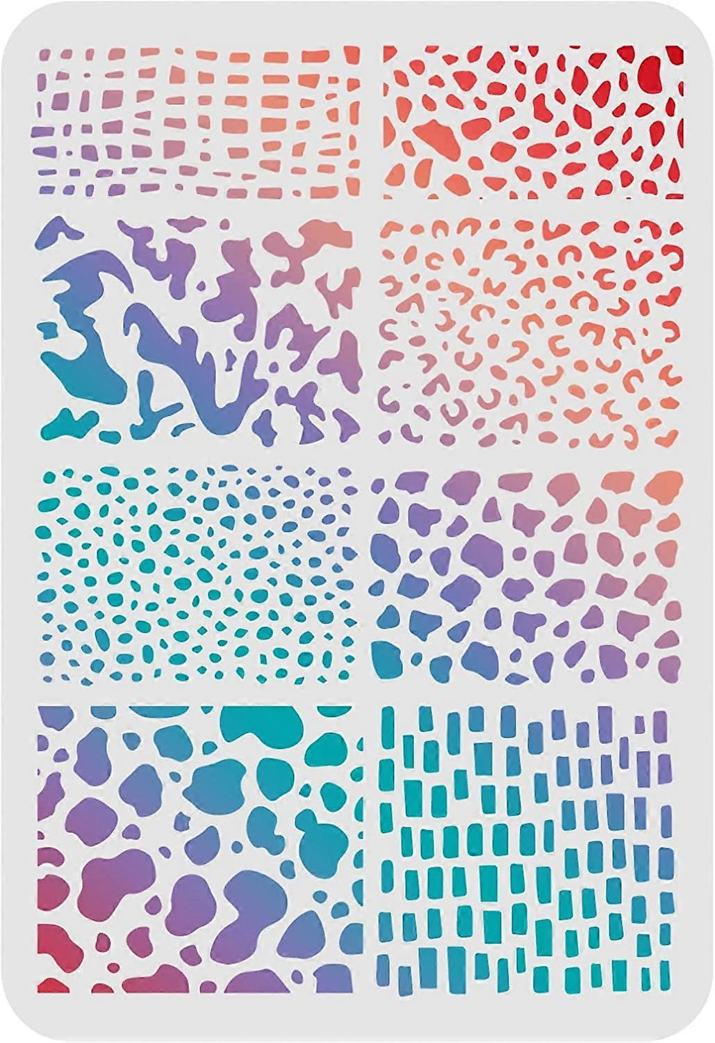 Animal Print Stencils Template 29.7x21cm Plastic Leopard Alligator Scale Drawing Painting Stencils Rectangle Animal Pattern Reusable Stencils for Pain