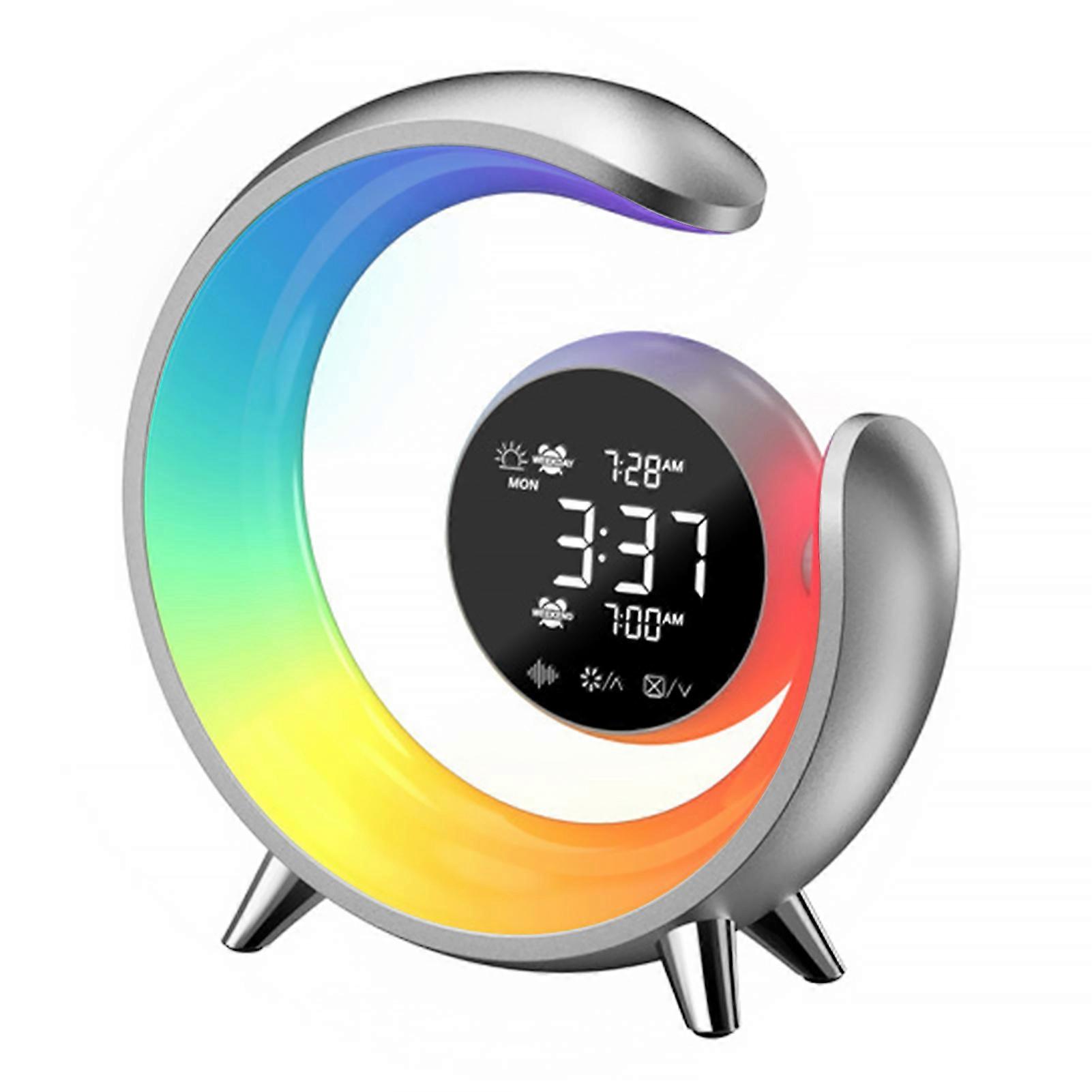 Double Alarm Clock White Noise Machine Bedside Lamp Durable Stylish Lightweight Clocks Home Desktop Decor