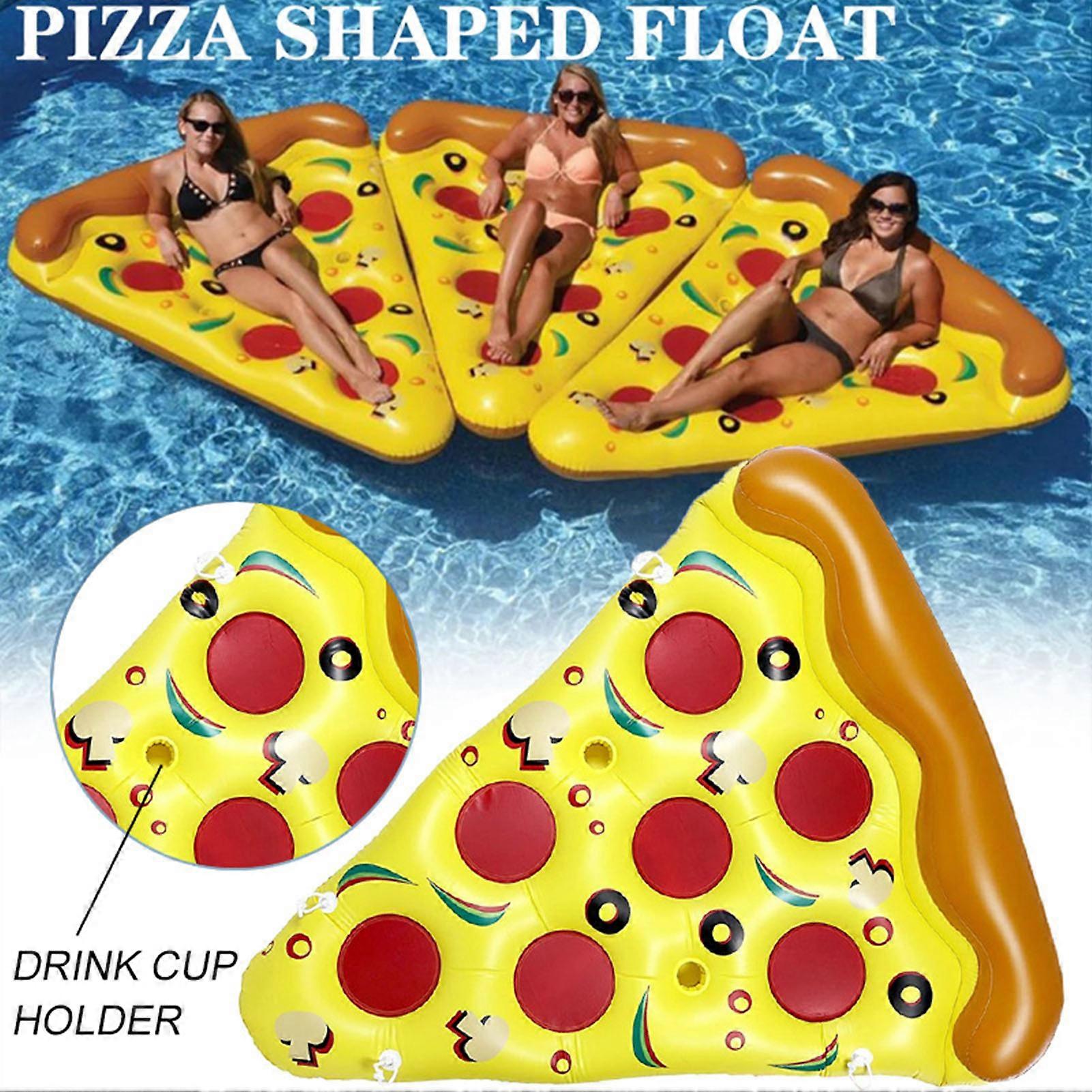 Sammenklappelig oppustelig vand flydende seng pizza form holdbar PVC vandseng til strand pool vandsport tilbehør