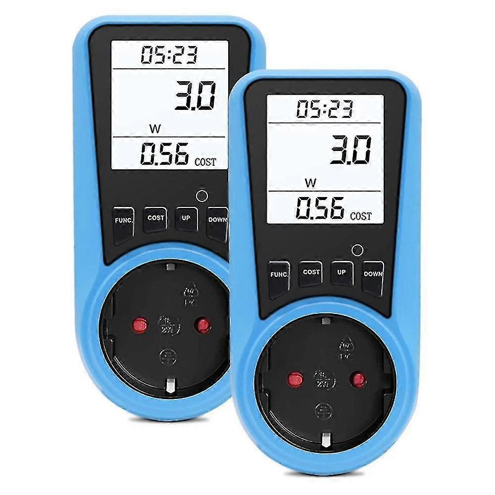 2pcs Power Consumption Meter,electricity Meter,current Meter, Eu Plug
