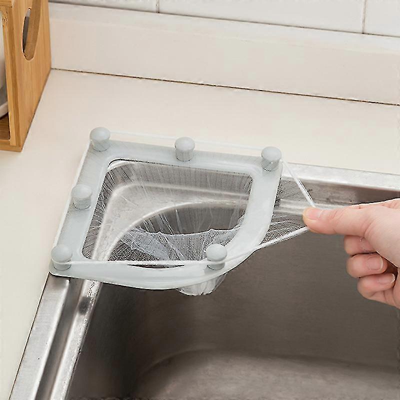 Triangle Tri-holder Filter,sink Corner Strainer With 30 Filfer Bags,fine Net Hanging Drain Rack For Kitchen Leftovers,garbage,food Waste-2pcs