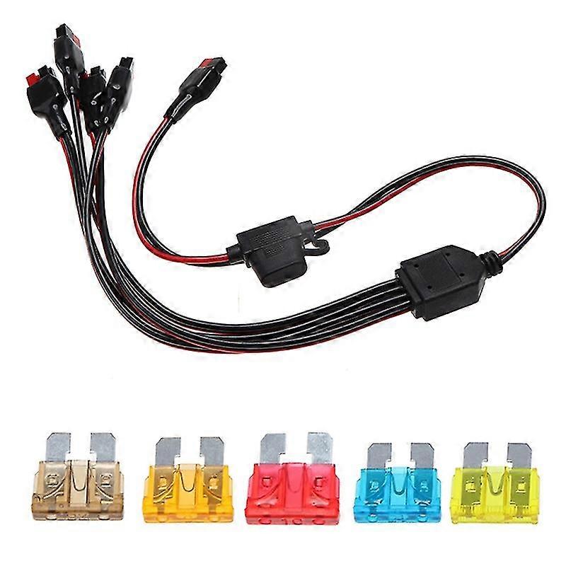 Power Adapter Cable (14awg 70cm) + Medium Aluminum Fuse, Insert Type