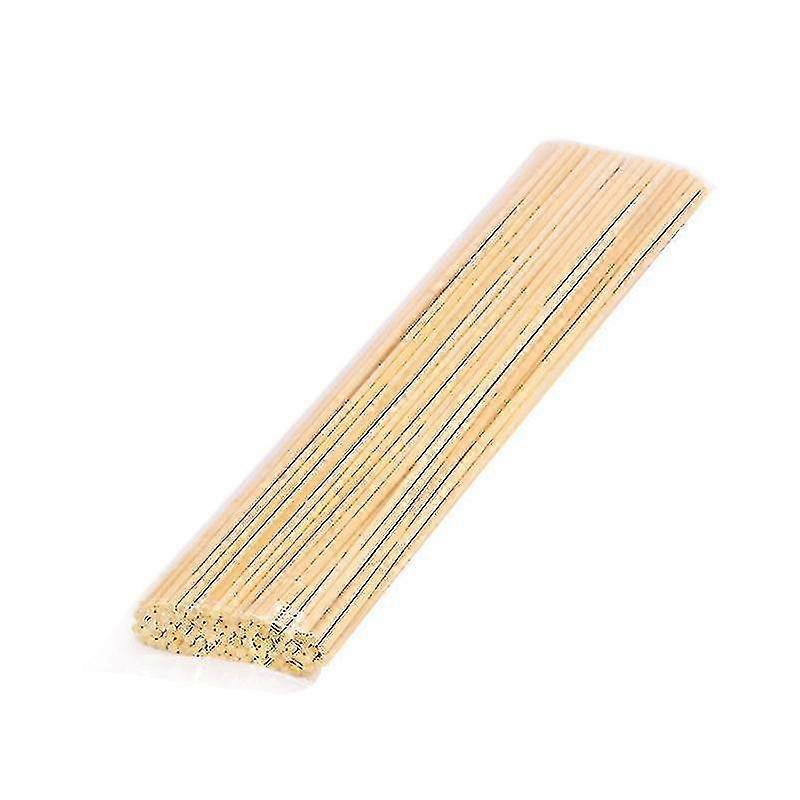 100 Wooden Bamboo Sticks For Barbecue, Fruit, Marshmallow (50cm)