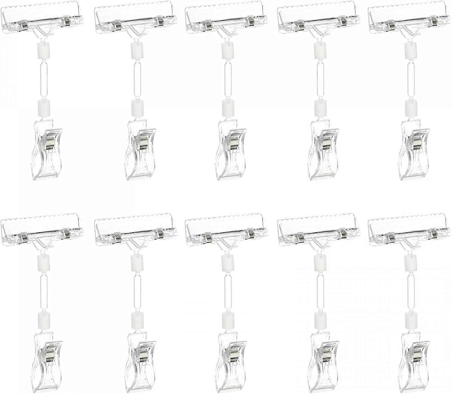 25 Pack Plastic Rotatable Sign Clips Merchandise Sign Clip Display Clip Holder Stand, Clear