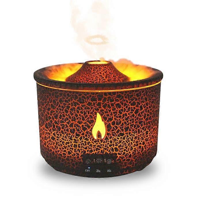 Volcano Humidifier Black Simulated flame humidifier aromatherapy machine,European standard plug