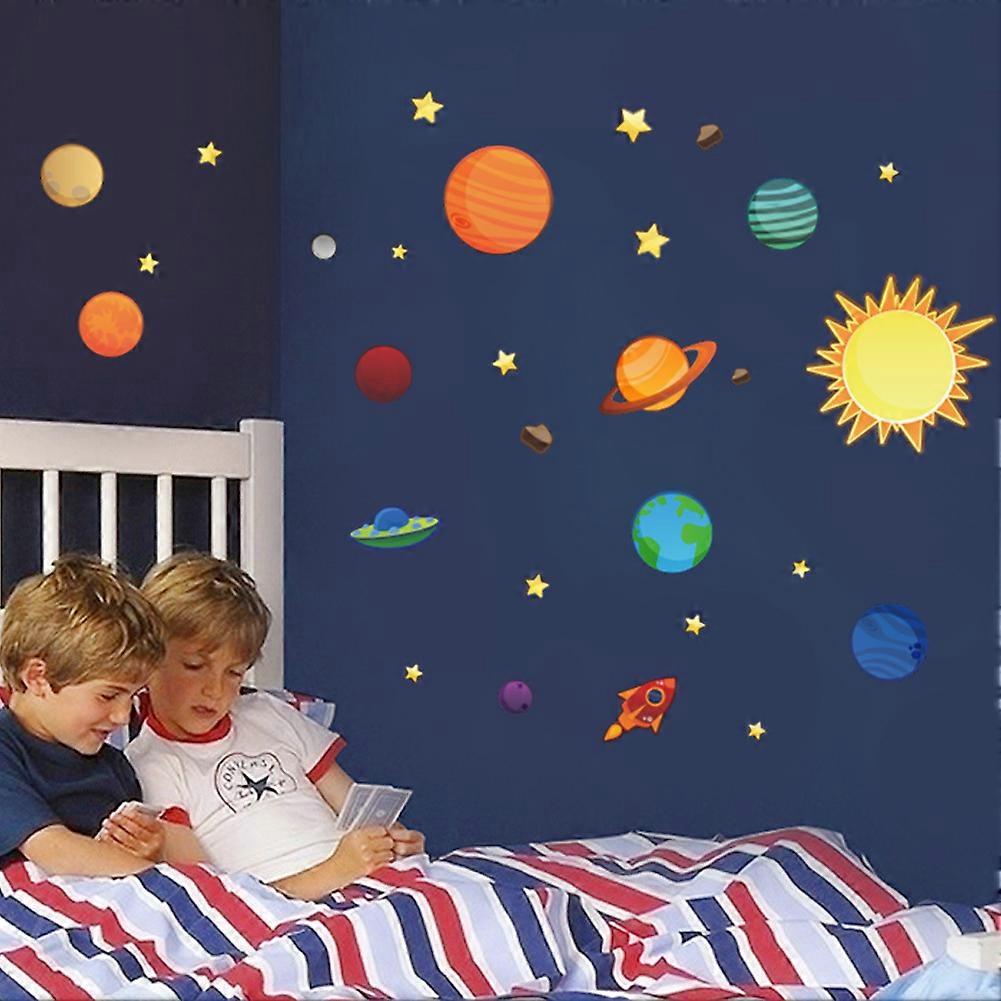Solar System Wall Sticker Kids Room Outer Space Planets Poster Mural Decoration,1pc