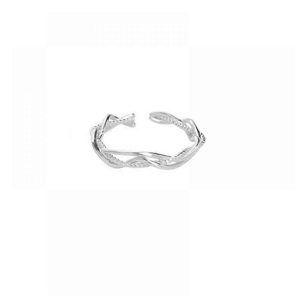 Multilayer wavy ring, S925 sterling silver wrapped open ring