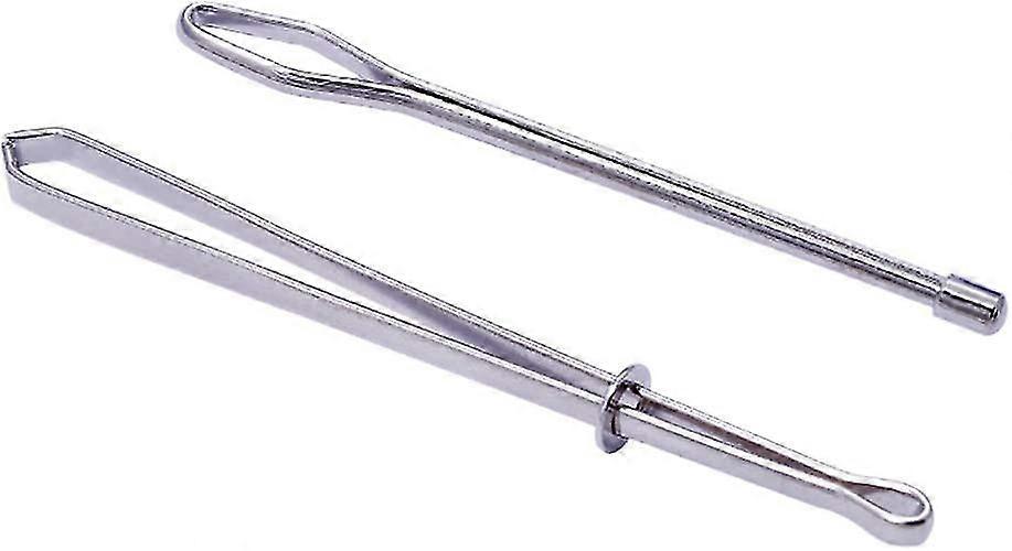 Drawstring Threader Easy Pull Threader With Tweezers For Elastic Threading Yarn 2pcs (silver)