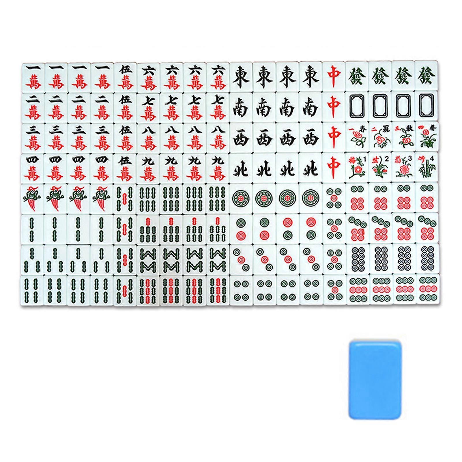144Pcs/Set Mahjong Portable Entertainment Melamine Party Game Chinese Mahjong for Indoor KAESI