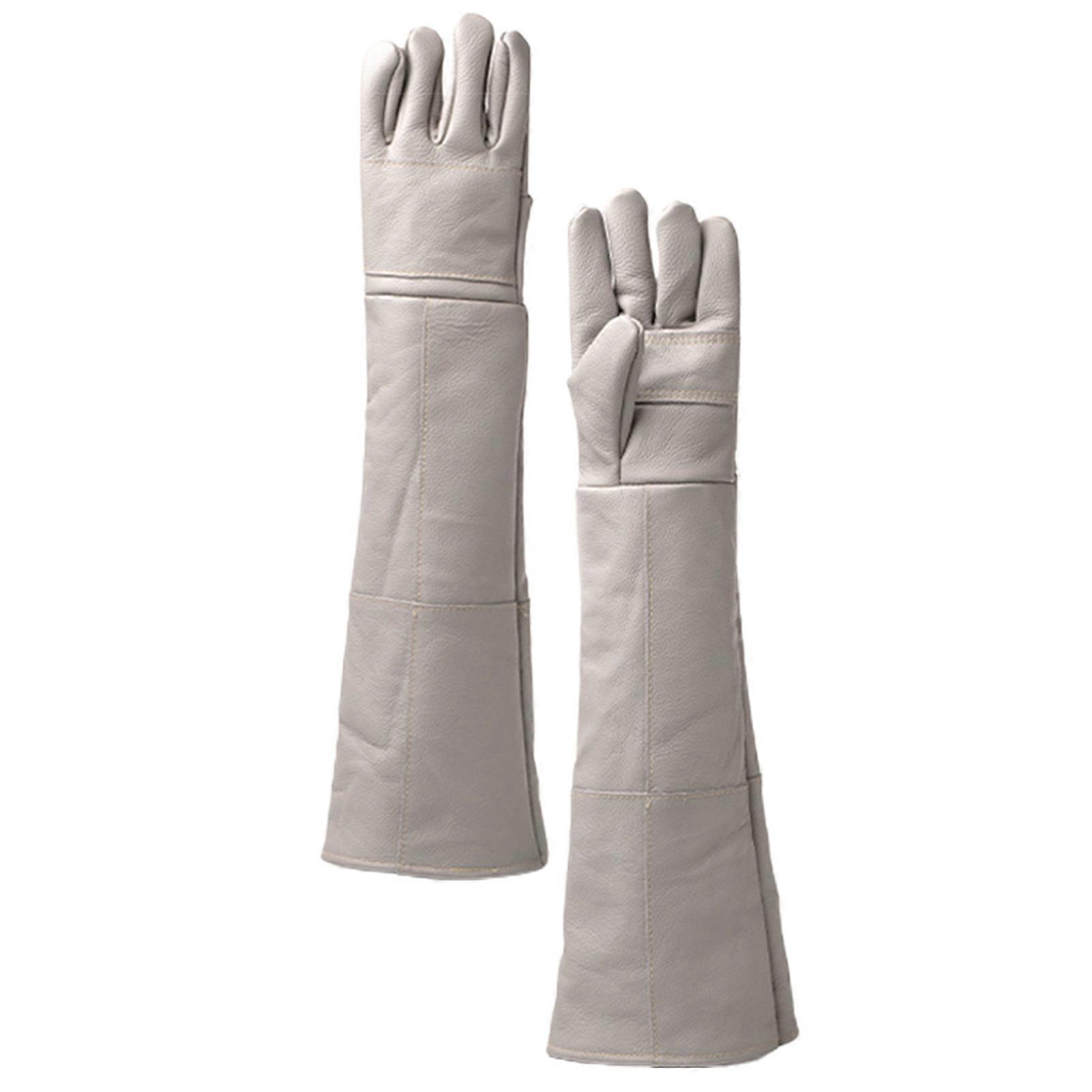 1 par dyrehåndteringshansker bitesikker Lang armbeskyttelse Fortykket bitebestandig hanske for katter Hunder Fugler Reptiler