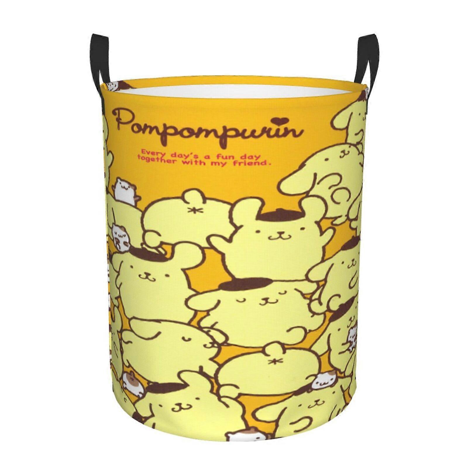 Pompompurin 3d Graphic Flame Laundry Basket Fire Flame Clothes Hamper Storage With Handle-SYS29168