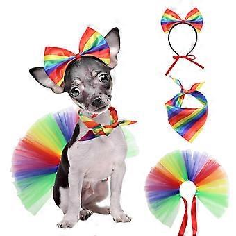Rainbow Dog Clothes Pride Flag Scarf Pet Collar Scarf For Dogs Rainbow