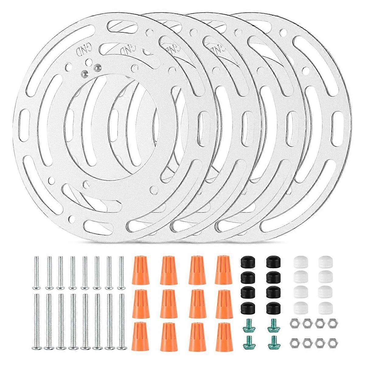 Upgraded 4-Pack Universal Lamp Mounting Brackets with Screws and Nuts for Ceiling Lights, Wall Lights