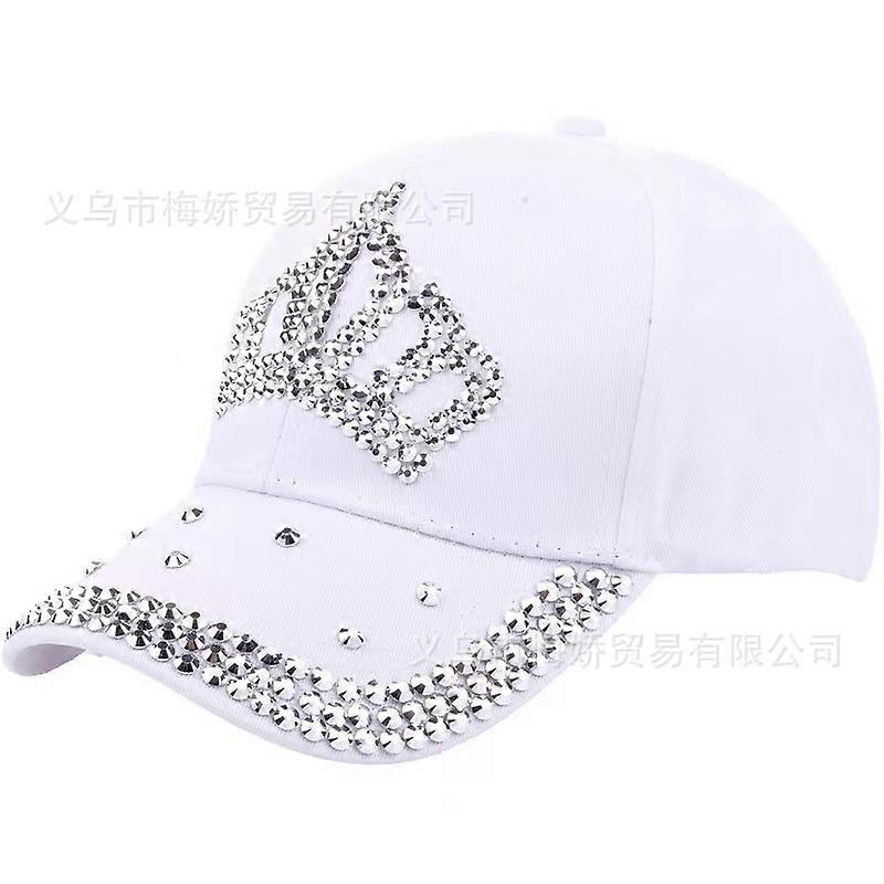 Couronne de commerce extérieur transfrontalier avec chapeau de diamant diamant baseball chapeau de cow-boy diamant brillant langue de canard chapeau de soleil fabricants spot en gros publicité noire