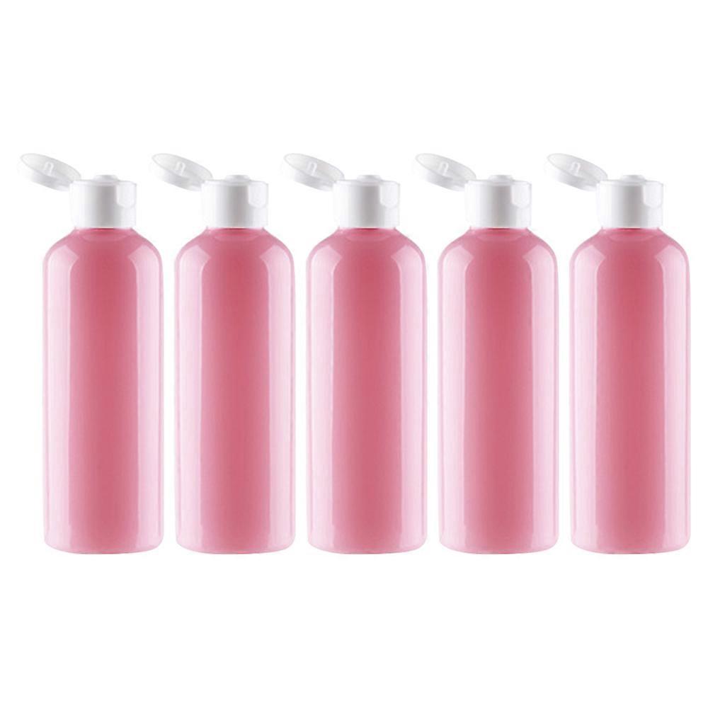 5pcs 100ml round shoulder PET plastic flip top bottle