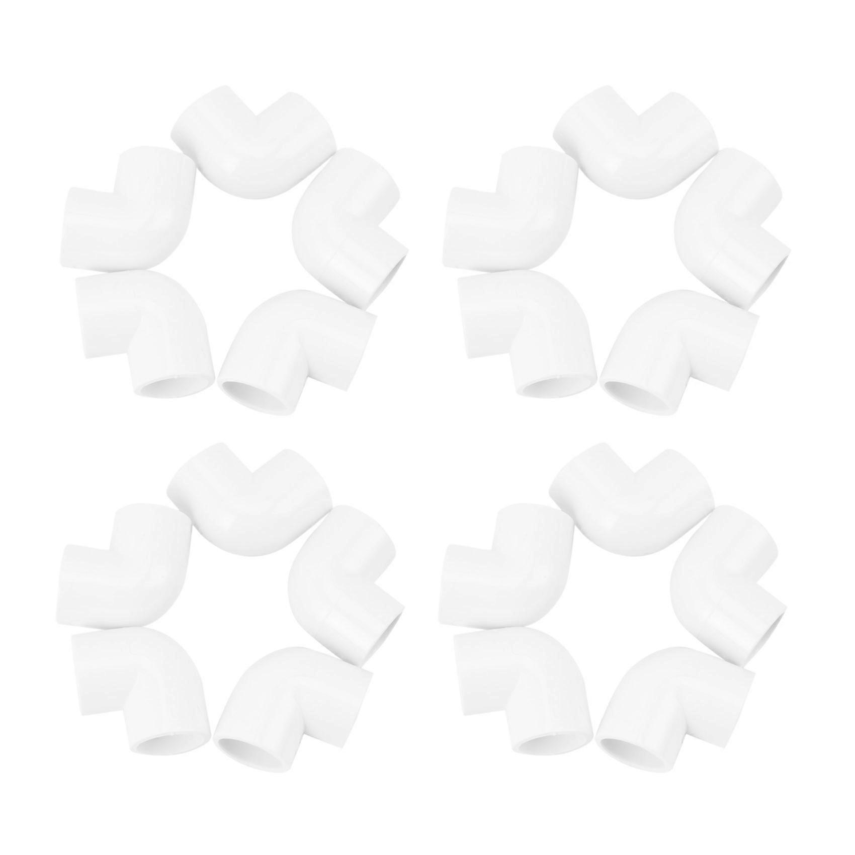20 Pieces 20mm Dia 90 Angle Degree Elbow PVC Pipe Fittings Adapter Connector White