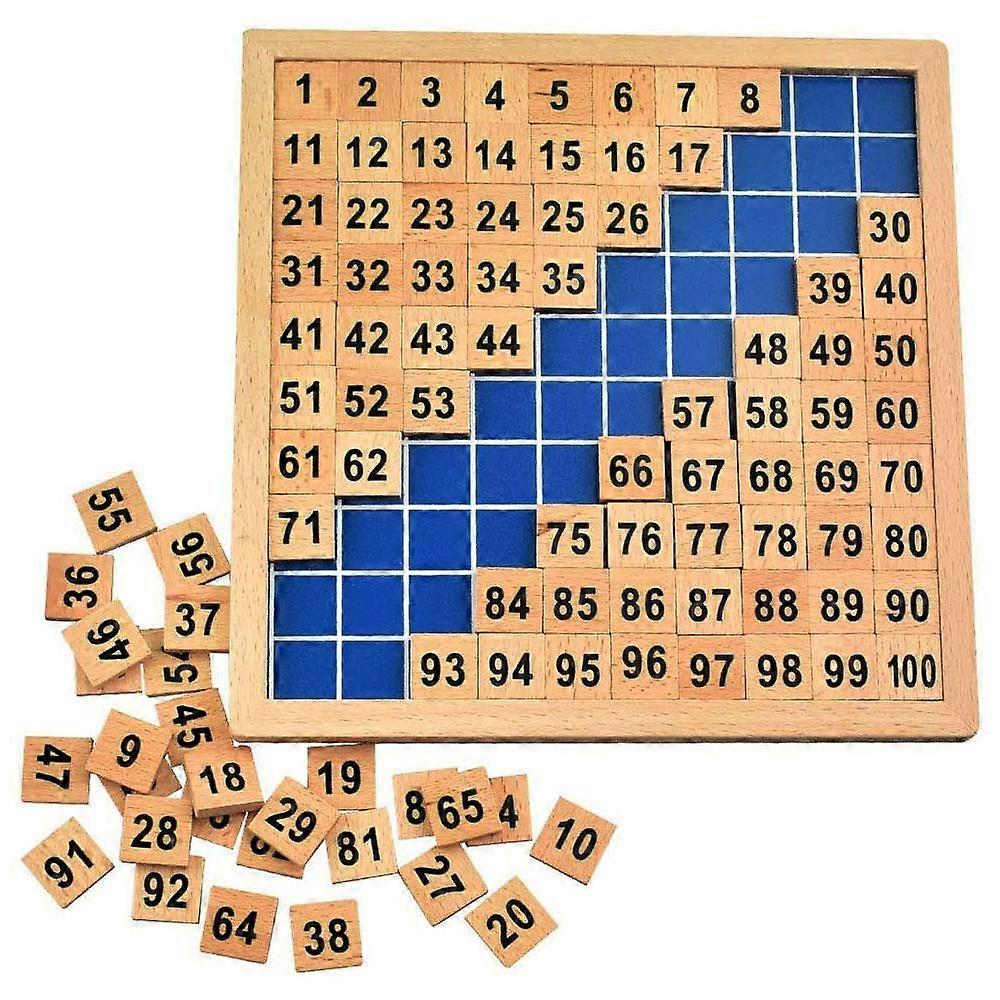 Puzzle Digital Board,1-100 Digital Continuous Board,Math Puzzle Wooden toy for the Early Motor Skills Development Education