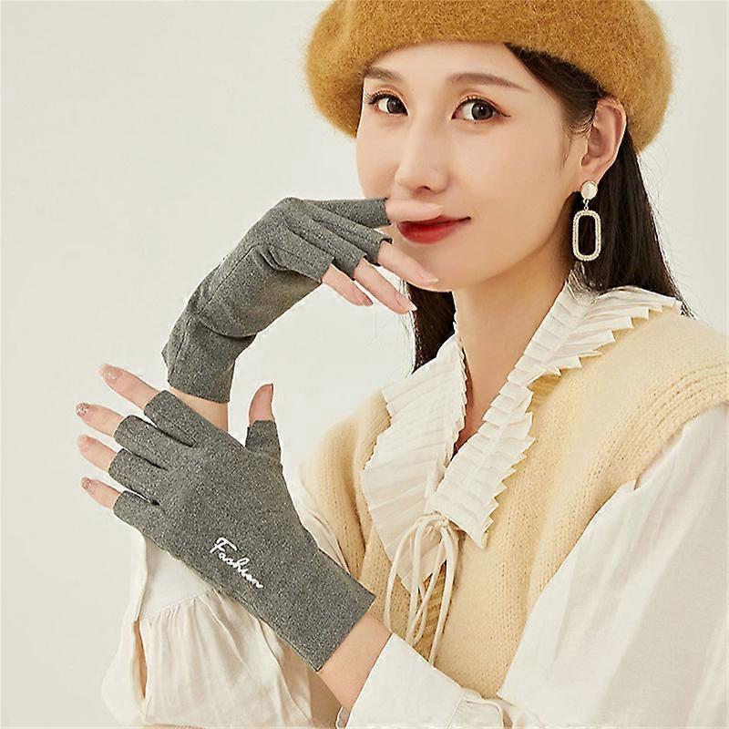 Fingerless Gloves Half Finger Gloves Winter Warm Gloves Working Running Biking Driving for Men and Women