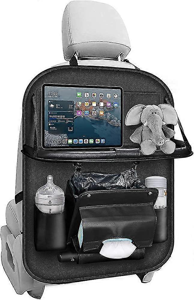 Car Backrest Protection With Folding Table (foldable Car Trash Can) Car Seat Back Seat Organizer